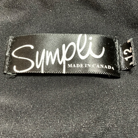 SYMPLI Easy Care Stretch Straight Leg Pull On Cropped Pants Button Detail Sz 12 - Picture 4 of 9